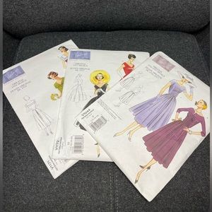 3 Vintage Vogue 50s design patterns